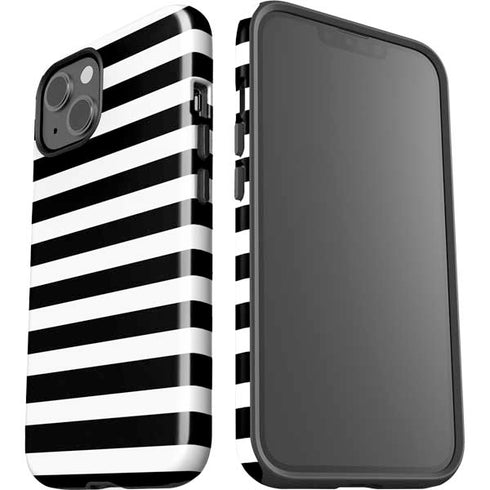White and Black Stripes iPhone 15 Plus Impact Case