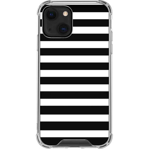 White and Black Stripes iPhone 14 Plus Clear Case