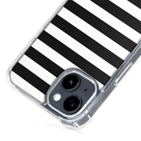 White and Black Stripes iPhone 15 Plus MagSafe Case
