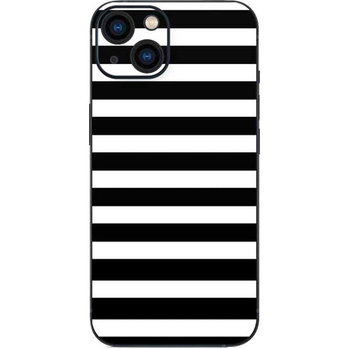 White and Black Stripes iPhone 15 Plus Skin