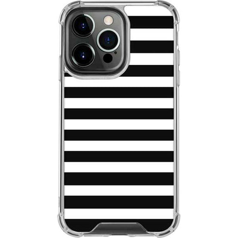 White and Black Stripes iPhone 15 Pro Clear Case