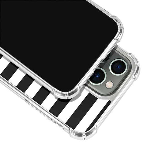 White and Black Stripes iPhone 15 Pro Clear Case