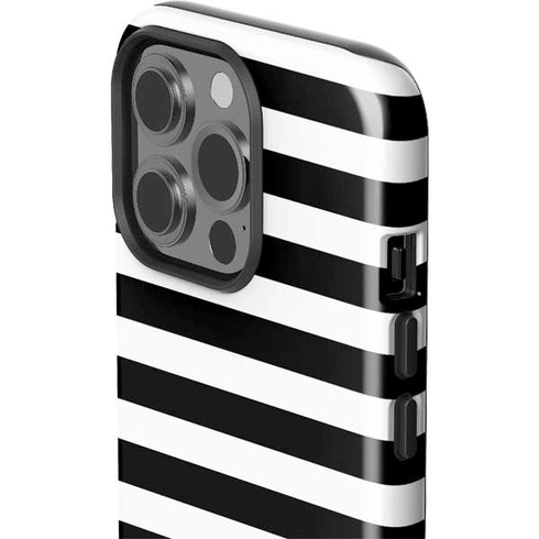 White and Black Stripes iPhone 15 Pro Impact Case
