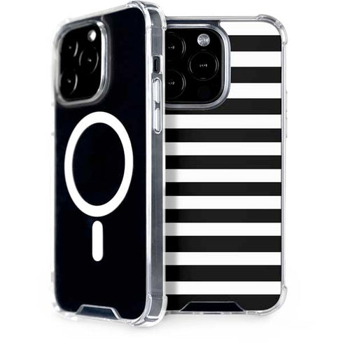 White and Black Stripes iPhone 15 Pro MagSafe Case