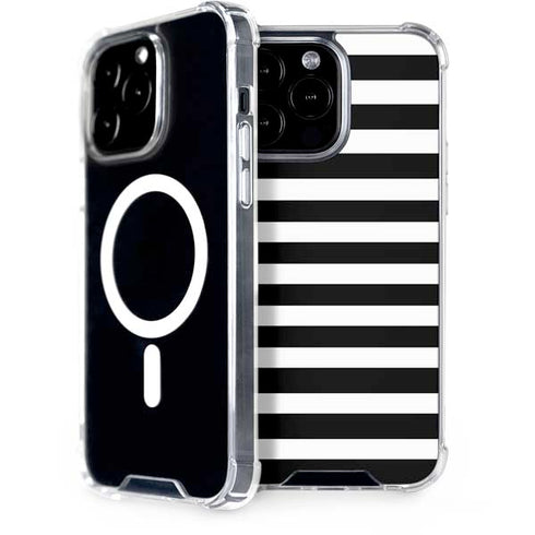 White and Black Stripes iPhone 14 Pro Max MagSafe Case