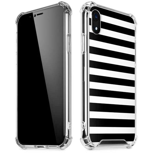 White and Black Stripes iPhone XR Clear Case