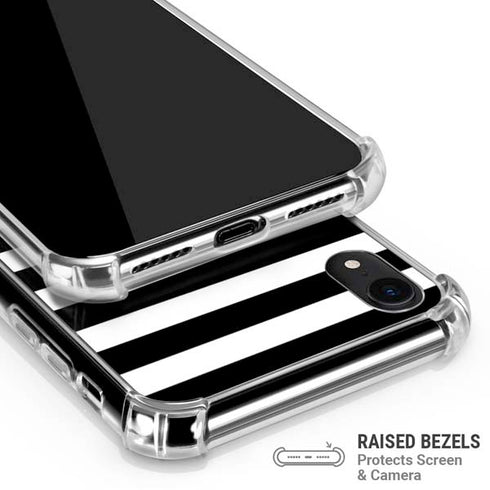 White and Black Stripes iPhone XR Clear Case