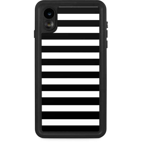 White and Black Stripes iPhone XR Waterproof Case