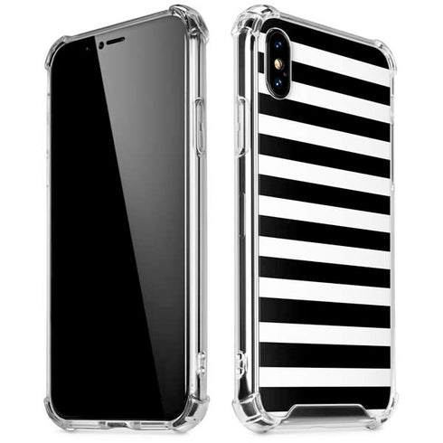 White and Black Stripes iPhone XS Max Clear Case