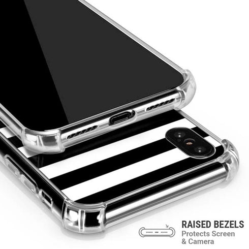 White and Black Stripes iPhone XS Max Clear Case