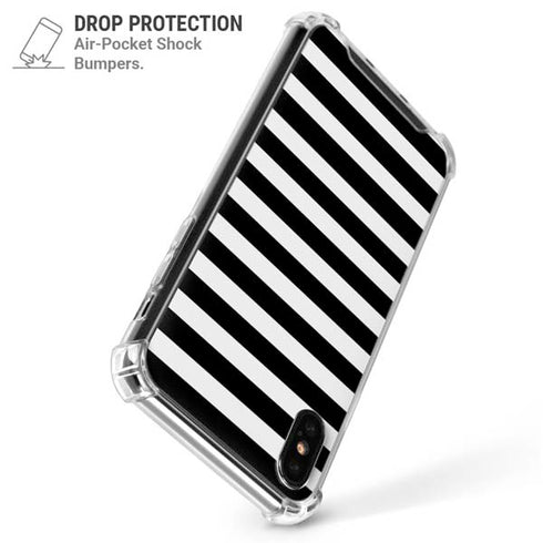 White and Black Stripes iPhone XS Max Clear Case