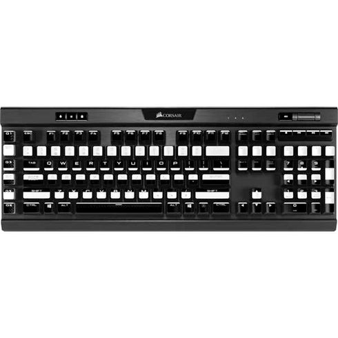 White and Black Stripes K95 RGB PLATINUM Mechanical Gaming Keyboard Skin