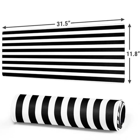 White and Black Stripes Gaming Mouse Pad