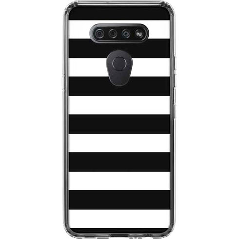 White and Black Stripes LG K51/Q51 Clear Case