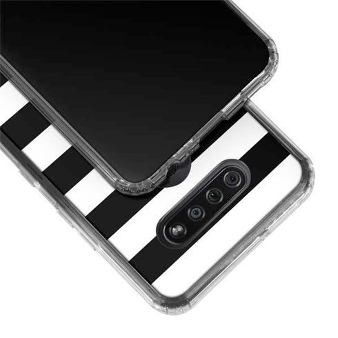White and Black Stripes LG K51/Q51 Clear Case