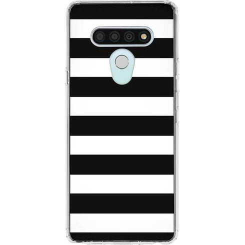 White and Black Stripes LG Stylo 6 Clear Case