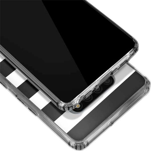 White and Black Stripes LG Stylo 6 Clear Case