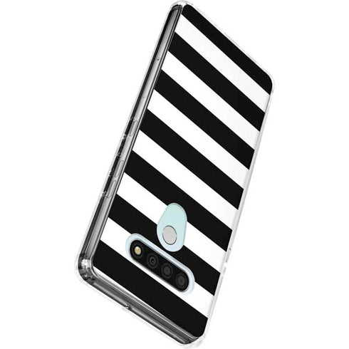 White and Black Stripes LG Stylo 6 Clear Case
