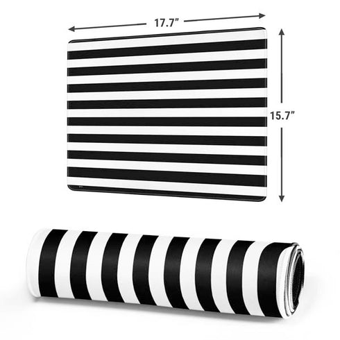 White and Black Stripes Gaming Mouse Pad