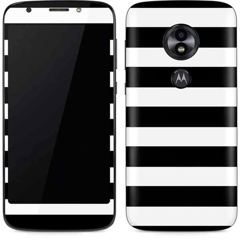 White and Black Stripes Moto E5 Play Skin