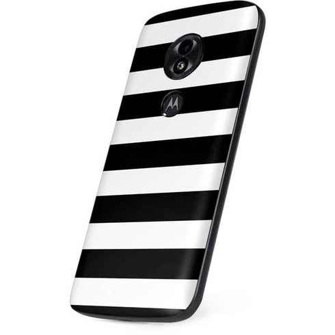 White and Black Stripes Moto E5 Play Skin