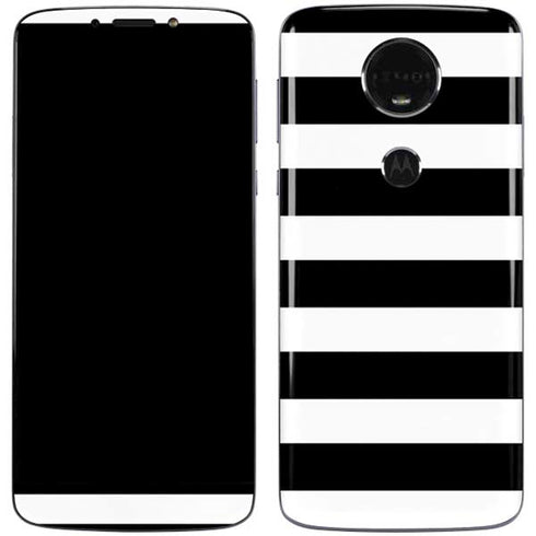 White and Black Stripes Moto E5 Plus Skin