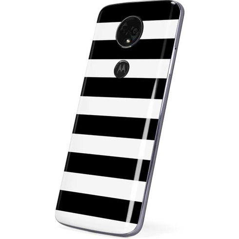 White and Black Stripes Moto E5 Plus Skin