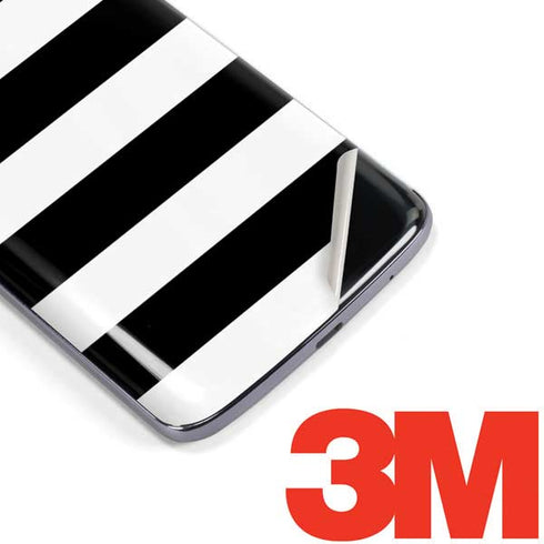 White and Black Stripes Moto E5 Plus Skin