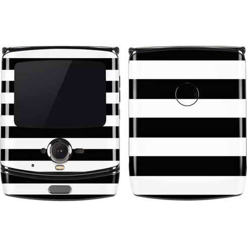 White and Black Stripes Motorola RAZR Skin