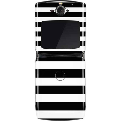 White and Black Stripes Motorola RAZR Skin