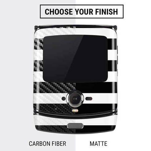 White and Black Stripes Motorola RAZR Skin