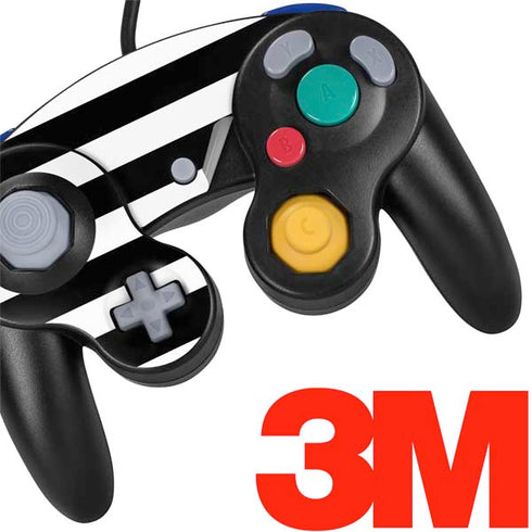 White and Black Stripes Nintendo GameCube Controller Skin