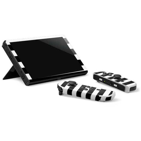 White and Black Stripes Nintendo Switch OLED (2021) Skin