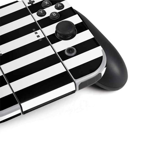 White and Black Stripes Nintendo Switch OLED (2021) Skin