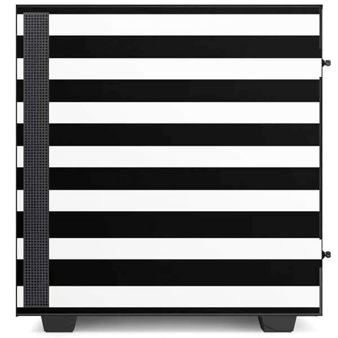 White and Black Stripes NZXT H510 Compact ATX Mid-Tower Case Skin