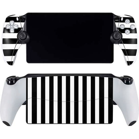 White and Black Stripes PlayStation Portal Remote Player Skin