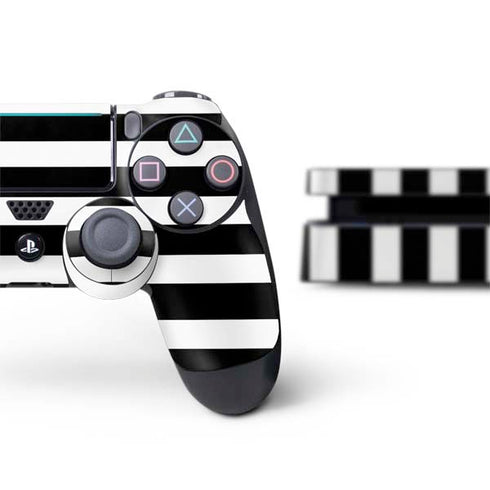 White and Black Stripes PS4 Slim Bundle Skin