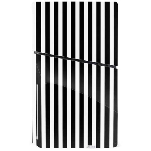 White and Black Stripes PS5 Slim Disk Console Skin