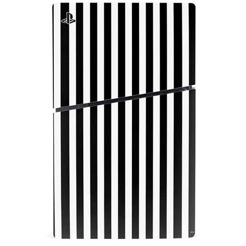 White and Black Stripes PS5 Slim Digital Edition Console Skin
