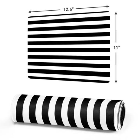 White and Black Stripes Gaming Mouse Pad