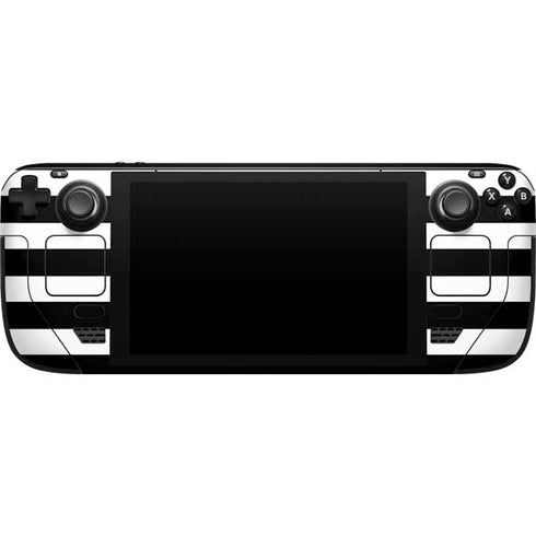 White and Black Stripes Steam Deck Handheld Gaming Computer Skin
