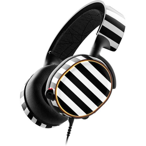 White and Black Stripes SteelSeries Arctis 5 Skin