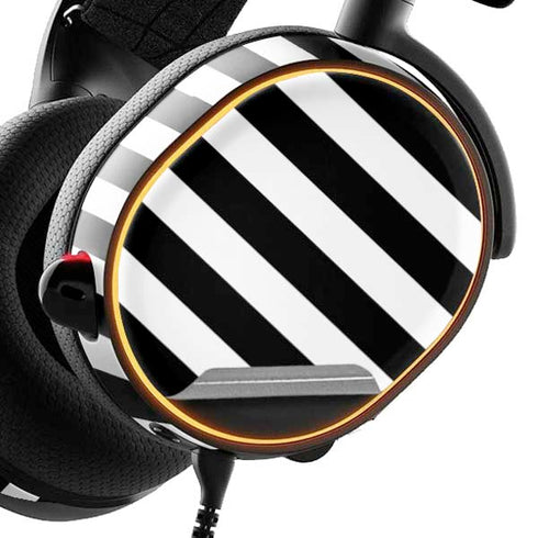 White and Black Stripes SteelSeries Arctis 5 Skin