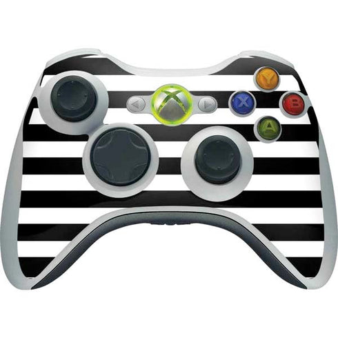 White and Black Stripes Xbox 360 Wireless Controller Skin
