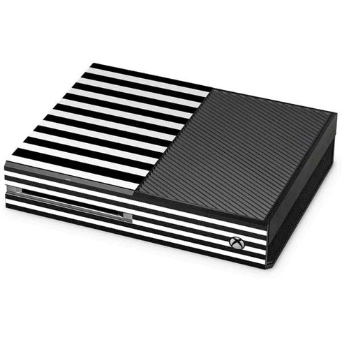 White and Black Stripes Xbox One Console Skin