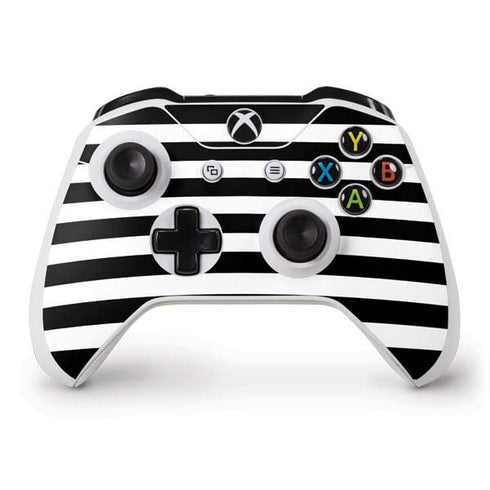 White and Black Stripes Xbox One S Controller Skin
