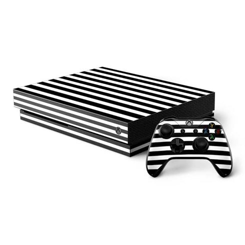White and Black Stripes Xbox One X Bundle Skin
