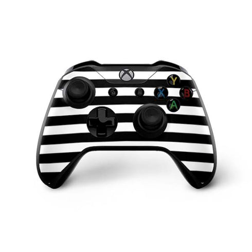 White and Black Stripes Xbox One X Controller Skin