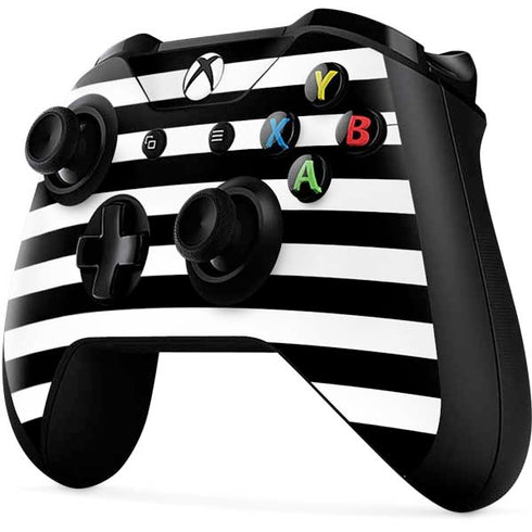 White and Black Stripes Xbox One X Controller Skin
