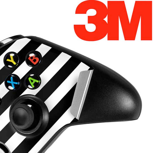 White and Black Stripes Xbox One X Controller Skin
